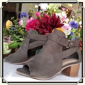 NEW Olive Green Booties Low Heel